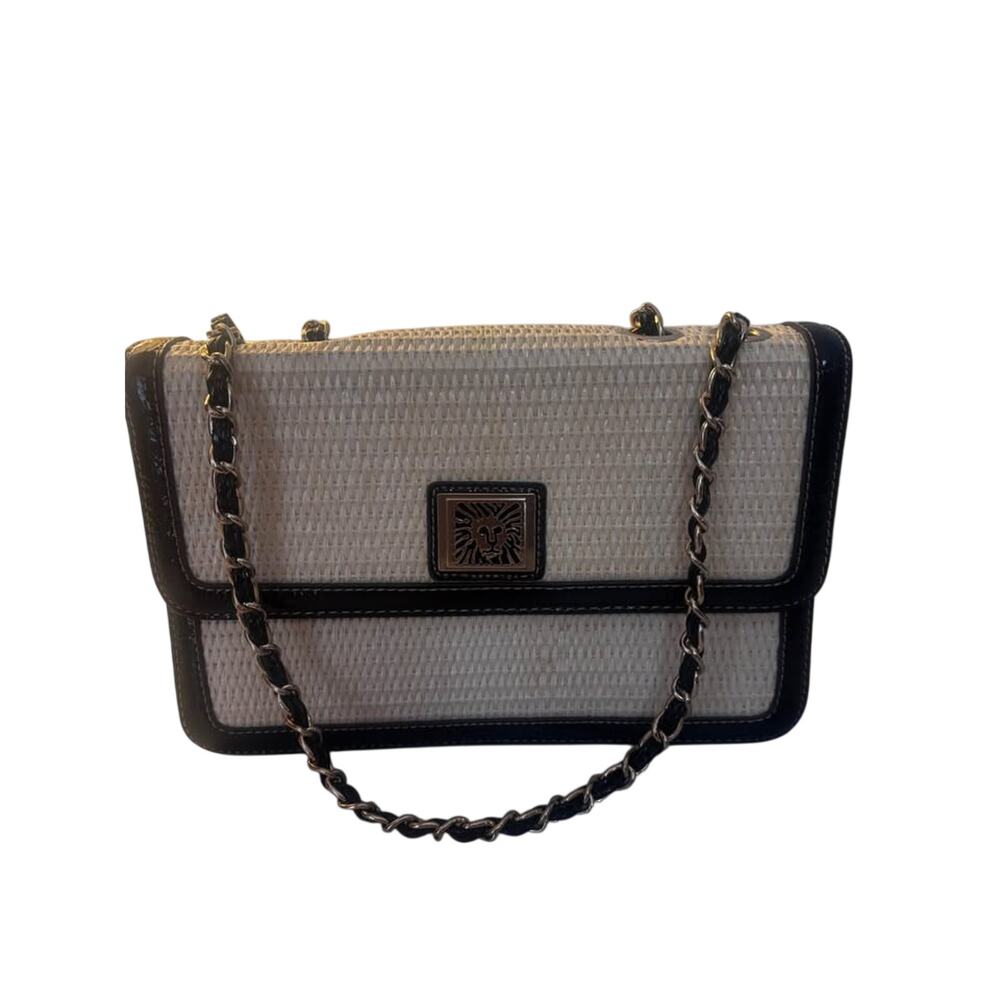 Womens Anne Klein Woven Straw Shoulder Purse